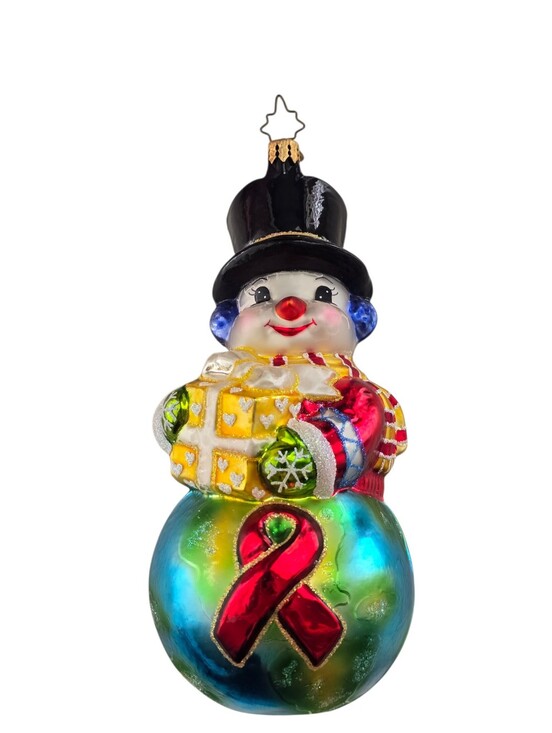 Christopher Radko Other - Christopher Radko Global Concern Snowman With Gifts Blown Glass Ornament 6.5”